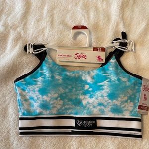 Justice girls logo strappy bra 2-pack size 30 to 34 new with tags